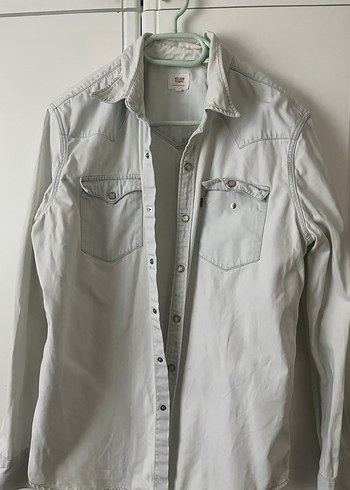 Gri Denim Gömlek, Uzun Kollu, Düğmeli