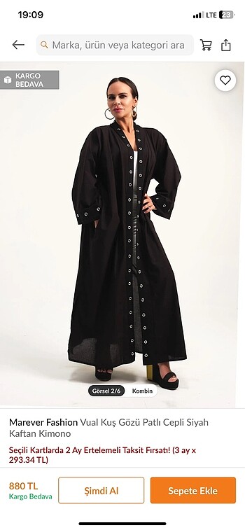 diğer Beden Marever fashion siyah kaftan kimono