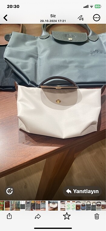 Beden Longchamp xs mini boy krem çanta