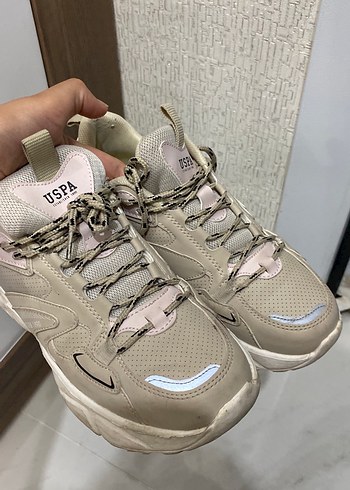 Bej Kadın Stiletto Topuklu Spor Ayakkabı - Görsel 2