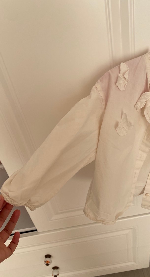 Kız Çocuk Beyaz Pamuklu gömlek - Görsel 2