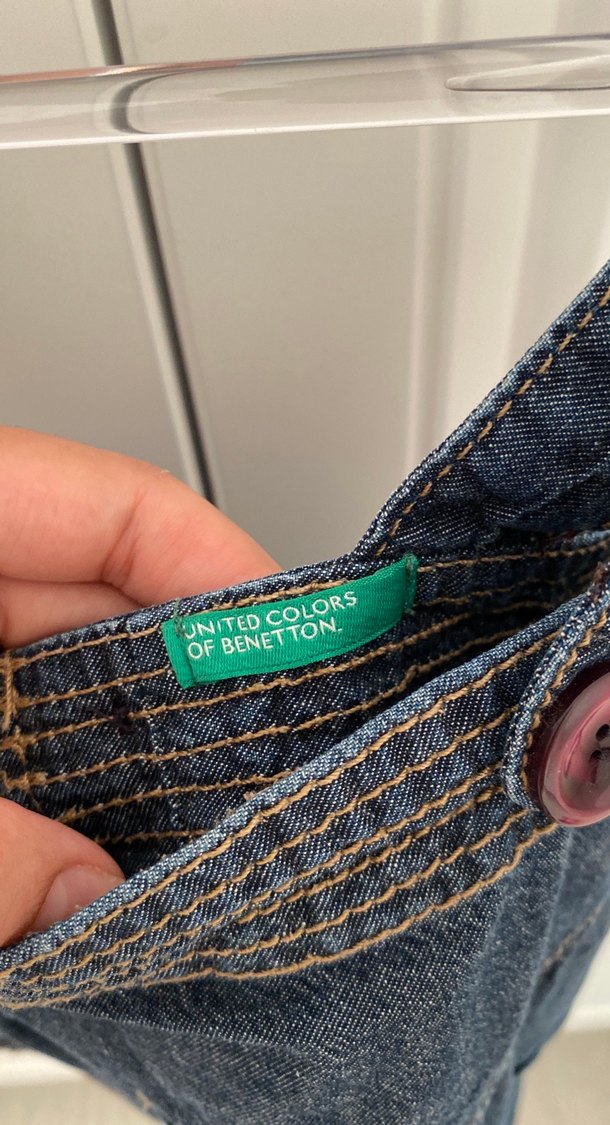 Kız Çocuk Kot Elbise Düğmeli Askılı - Görsel 3