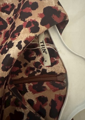 Kahverengi Leopar Desenli Uzun Bohem Elbise - Görsel 2