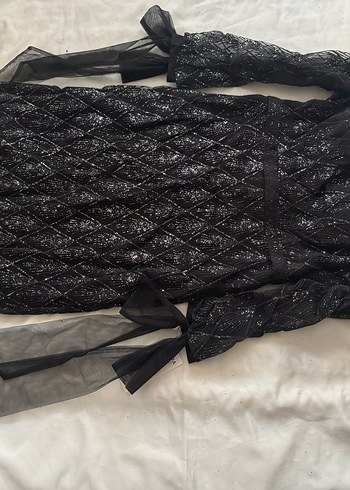 Siyah Pilili Uzun Abiye Elbise - Görsel 5