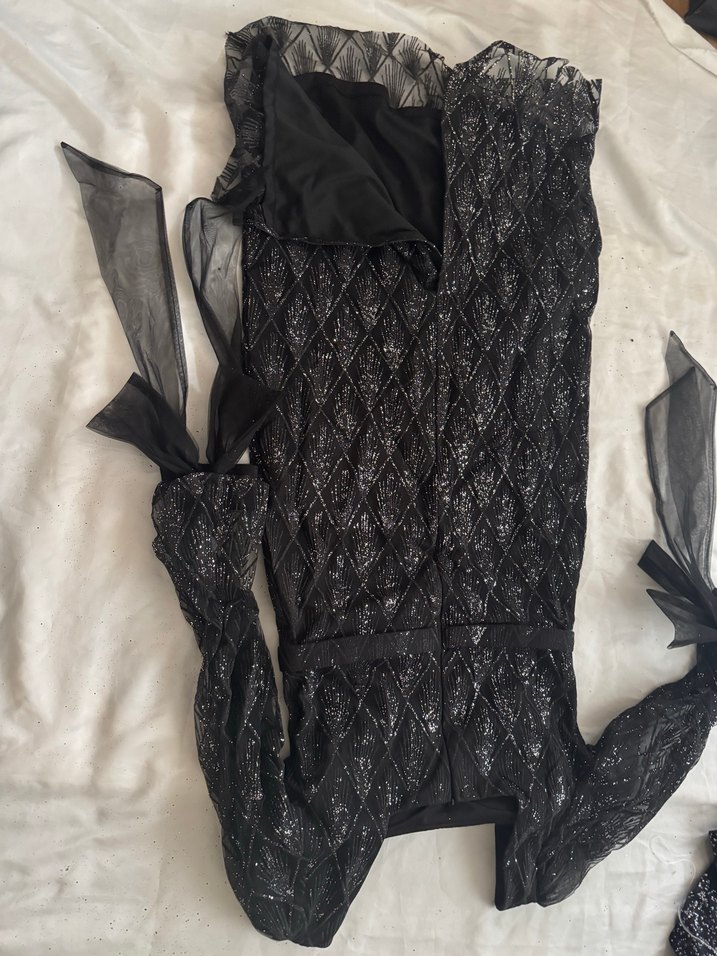 Siyah Pilili Uzun Abiye Elbise - Görsel 2