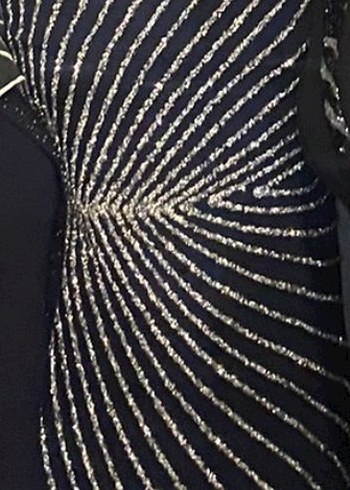 Parlak İşlemeli Lacivert Kadın Abiye Elbise - Görsel 6