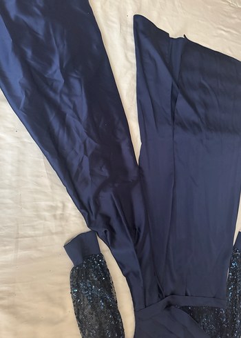 Lacivert Kuyruklu  Uzun Abiye Elbise - Görsel 4