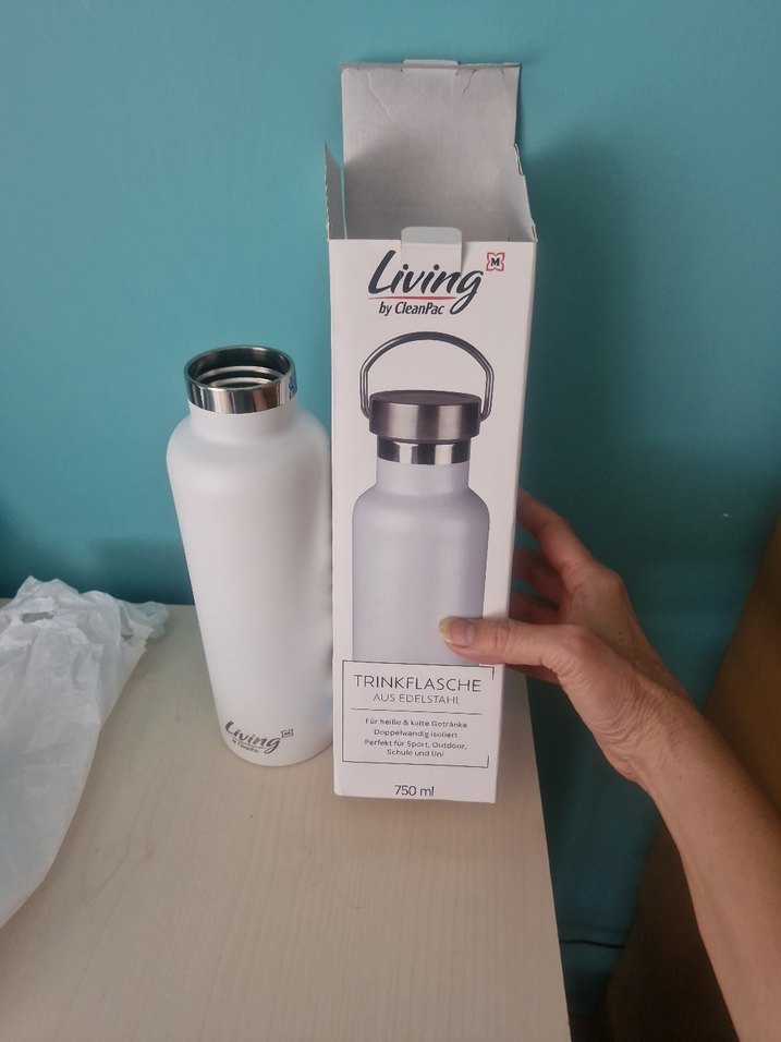 Beyaz Çelik Termos Matara - Görsel 3