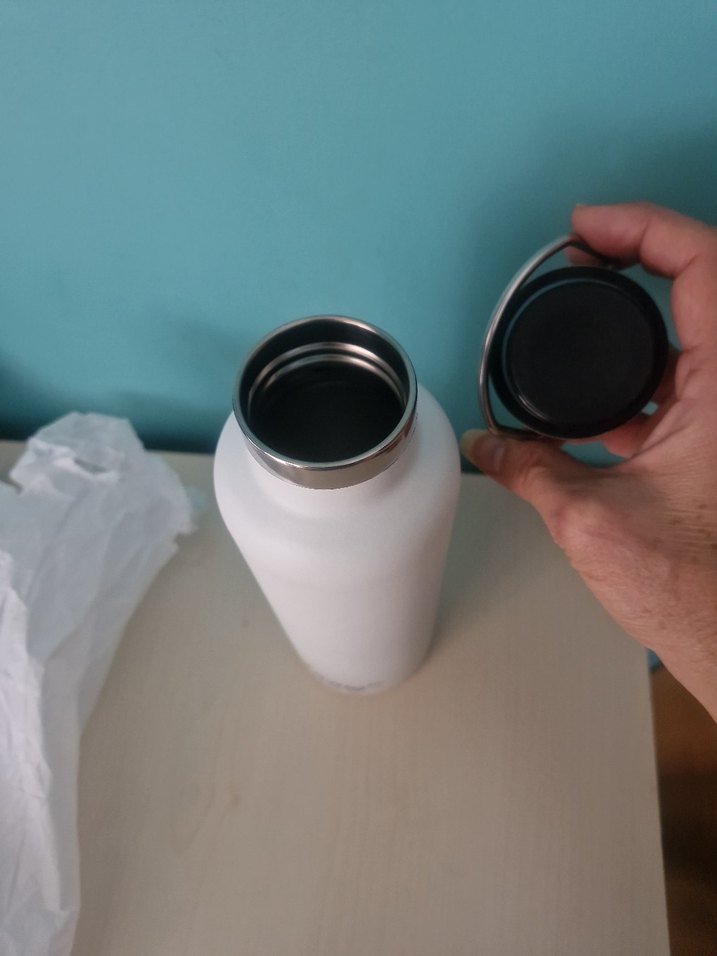 Beyaz Çelik Termos Matara - Görsel 2