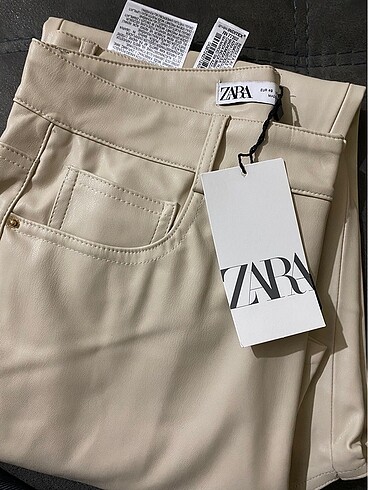 Zara suni deri mom fit pantolon