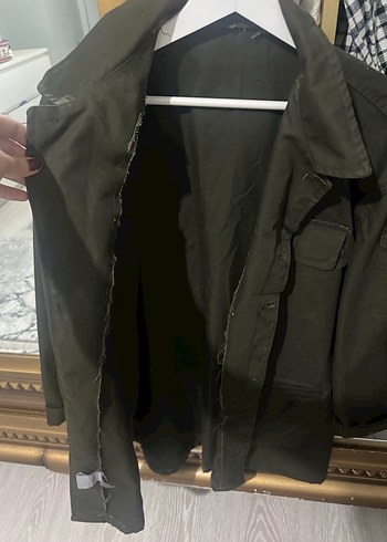 Kadın Haki Kamuflaj Düğmeli Ceket - Görsel 2