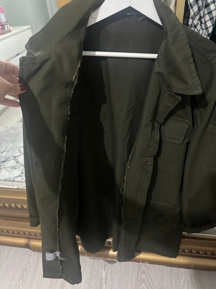 Kadın Haki Kamuflaj Düğmeli Ceket - Görsel 2