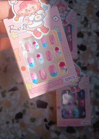 Pastel Çok Renkli 12'li takma tirnak - Görsel 5