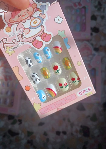 Pastel Çok Renkli 12'li takma tirnak - Görsel 2