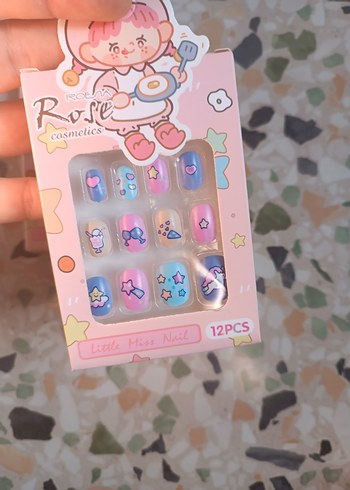 Pastel Çok Renkli 12'li takma tirnak - Görsel 6