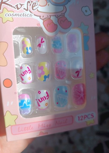 Pastel Çok Renkli 12'li takma tirnak - Görsel 8