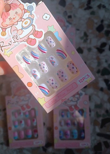 Pastel Çok Renkli 12'li takma tirnak - Görsel 3