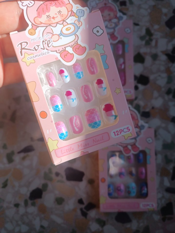 Pastel Çok Renkli 12'li takma tirnak - Görsel 5