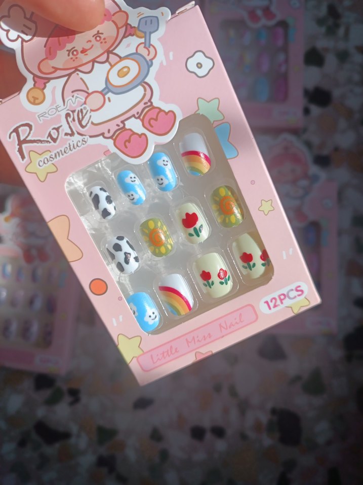 Pastel Çok Renkli 12'li takma tirnak - Görsel 2