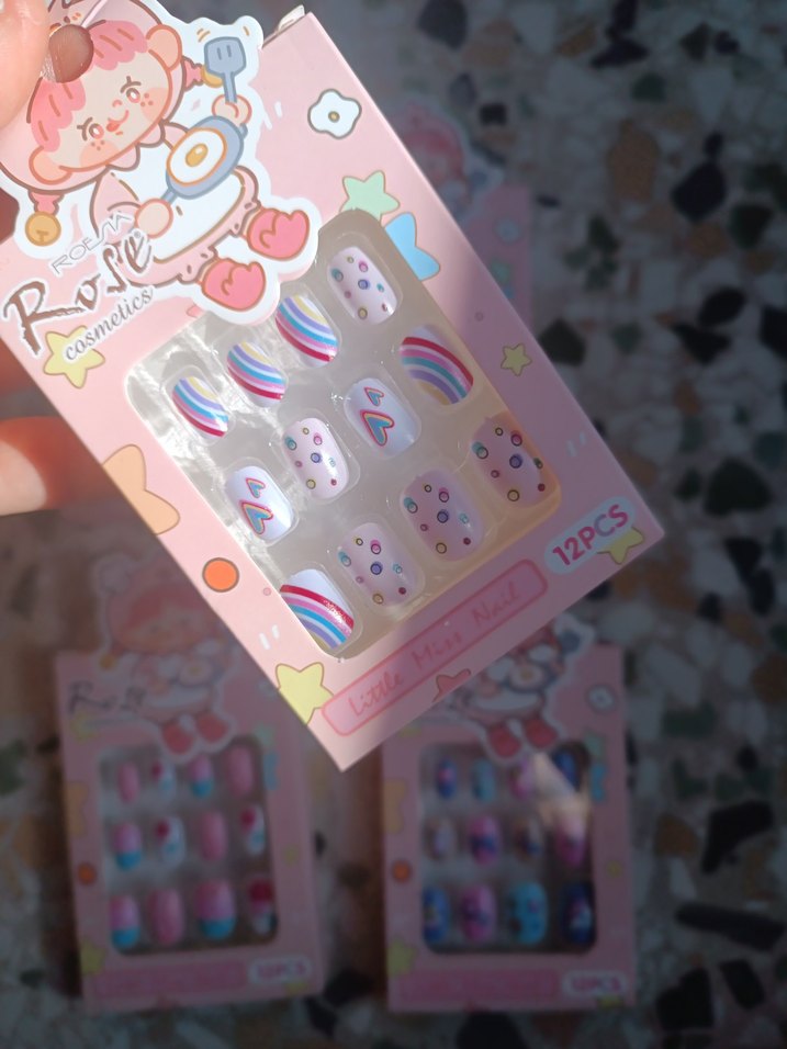 Pastel Çok Renkli 12'li takma tirnak - Görsel 3