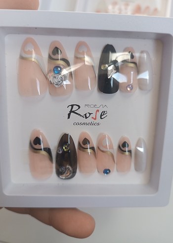 Bej Renkli Işıltılı Takma tırnak - Görsel 5