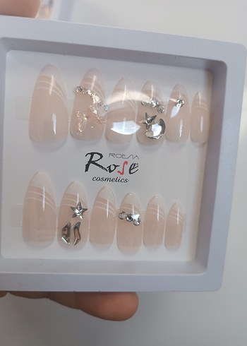 Bej Renkli Işıltılı Takma tırnak - Görsel 7