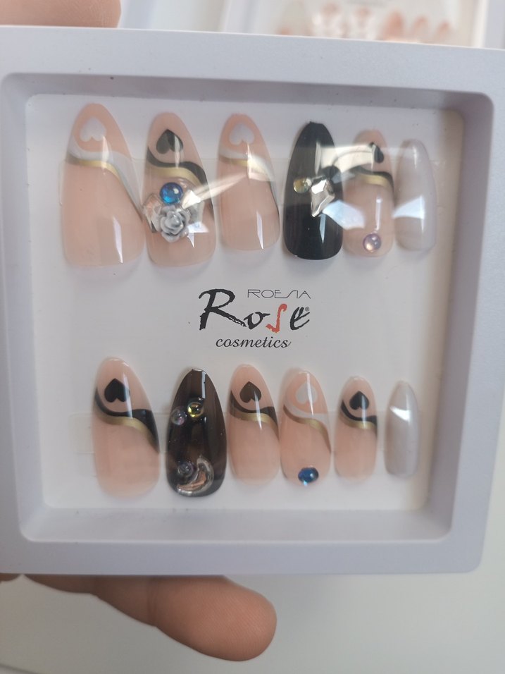 Bej Renkli Işıltılı Takma tırnak - Görsel 5