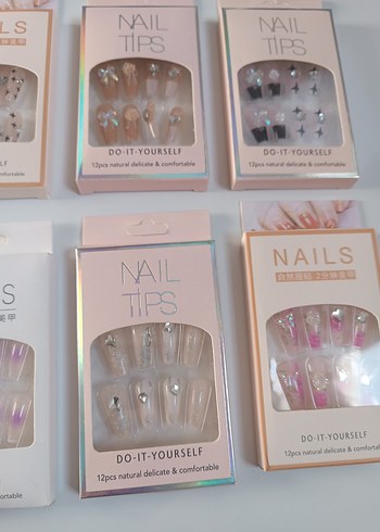 Pembe Kendin Yap Tırnak Süslemeleri 12'li - Görsel 2