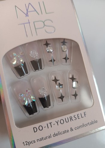 Pembe Kendin Yap Tırnak Süslemeleri 12'li - Görsel 7