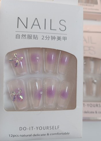 Pembe Kendin Yap Tırnak Süslemeleri 12'li - Görsel 4