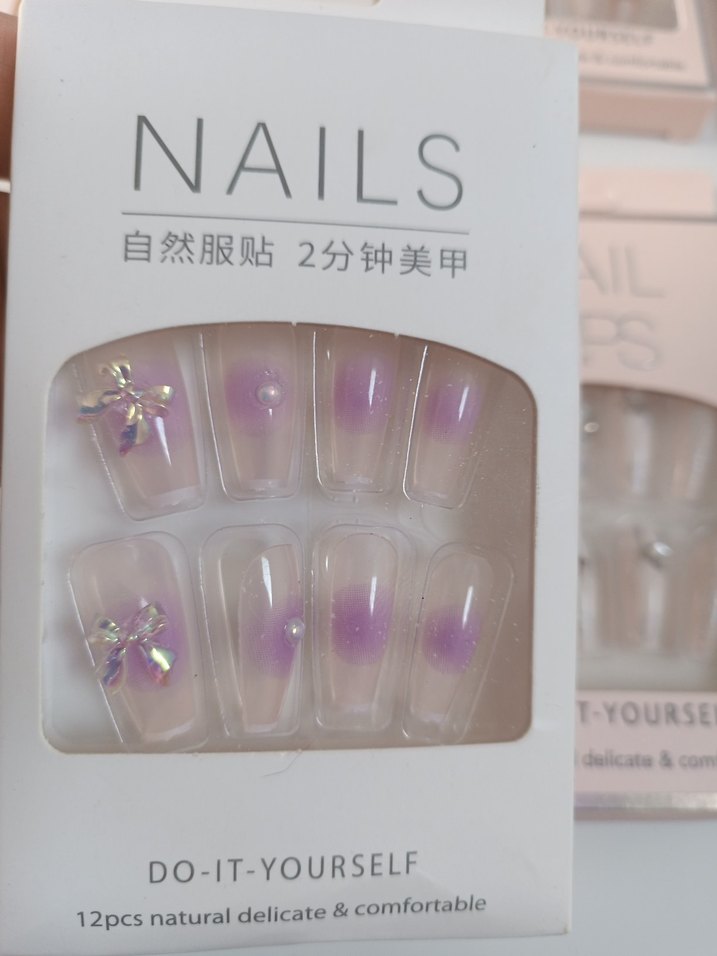 Pembe Kendin Yap Tırnak Süslemeleri 12'li - Görsel 4