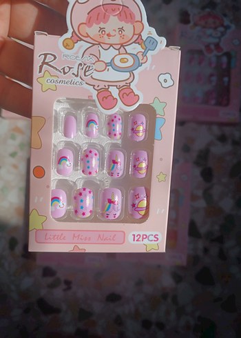 Pastel Renkli 12'li Tırnak Süslemeleri - Görsel 5