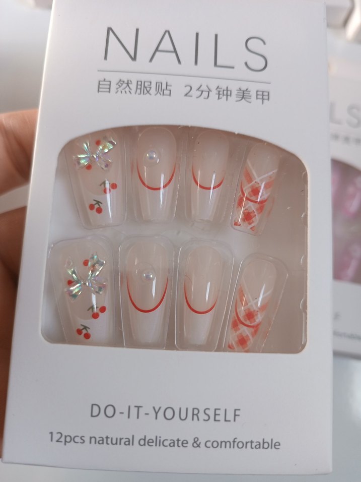 Pembe Doğal Görünümlü 12'li Tırnak Süsleme Seti - Görsel 5