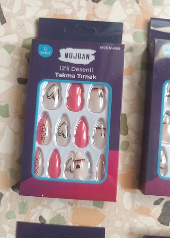 Renkli Takma Tırnak 12'li Set - Görsel 5