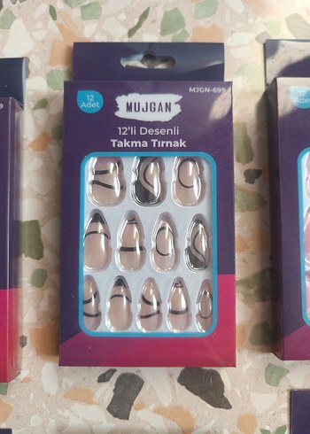 Renkli Takma Tırnak 12'li Set - Görsel 6