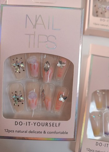 Pastel Pembe Tırnak Uçları 12'li Set - Görsel 5