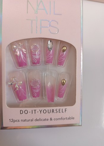 Pastel Pembe Tırnak Uçları 12'li Set - Görsel 8