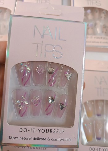 Pastel Pembe Tırnak Uçları 12'li Set - Görsel 3