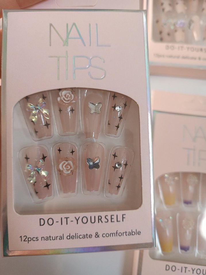 Pastel Pembe Tırnak Uçları 12'li Set - Görsel 4