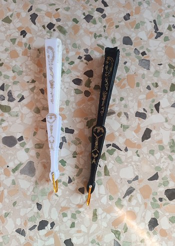 Dantel İşlemeli Beyaz ve Siyah Yelpaze - Görsel 8