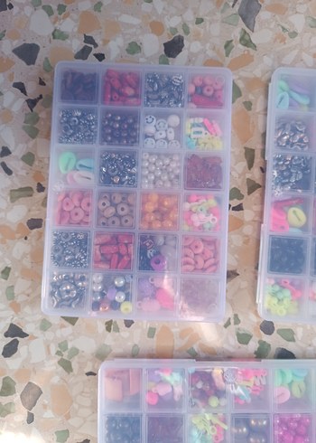 Pastel Çok Renkli kutulu boncuk seti - Görsel 2