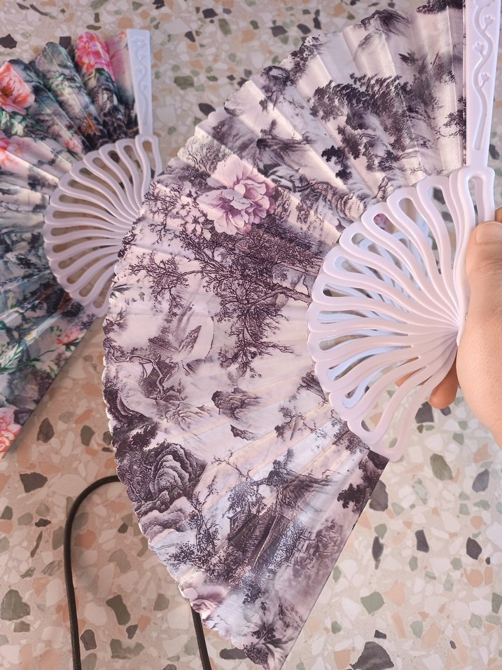 Çiçek Desenli Katlanabilir Yelpazeler - Görsel 5