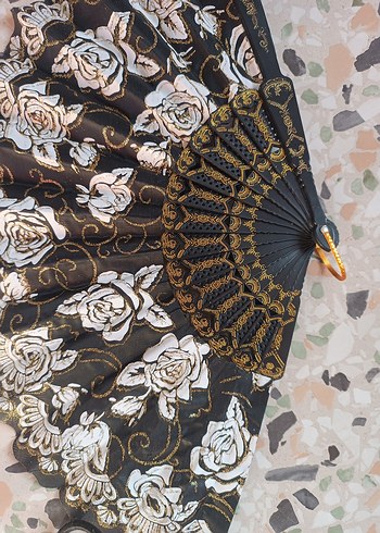 İki Desenli Katlanabilir El Yelpazesi - Görsel 4