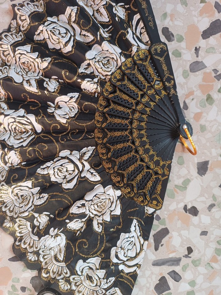 İki Desenli Katlanabilir El Yelpazesi - Görsel 4