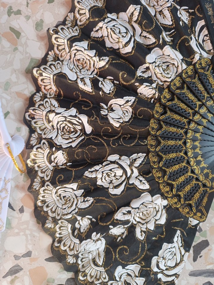 İki Desenli Katlanabilir El Yelpazesi - Görsel 3