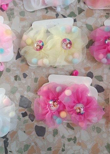 Çiçek Desenli Renkli Elastik Çocuk Saç Tokaları - Görsel 2