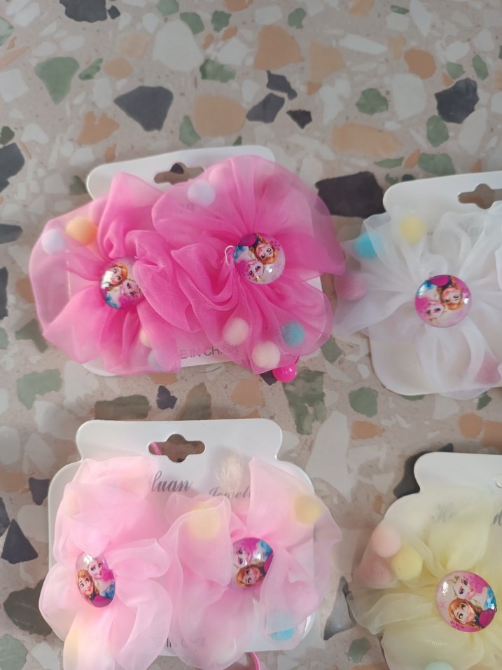 Çiçek Desenli Renkli Elastik Çocuk Saç Tokaları - Görsel 5