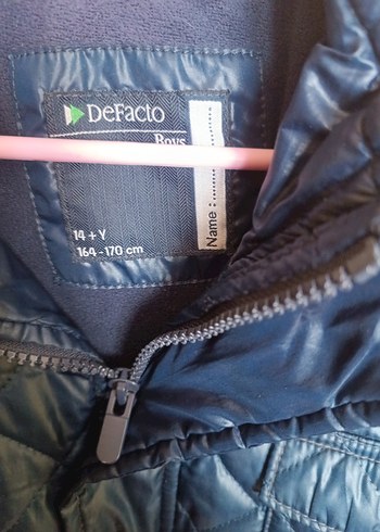 Düğmeli Erkek Mavi Kapitone mont - Görsel 4