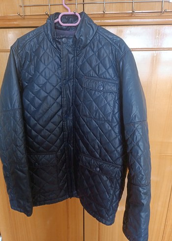 Düğmeli Erkek Mavi Kapitone mont - Görsel 6