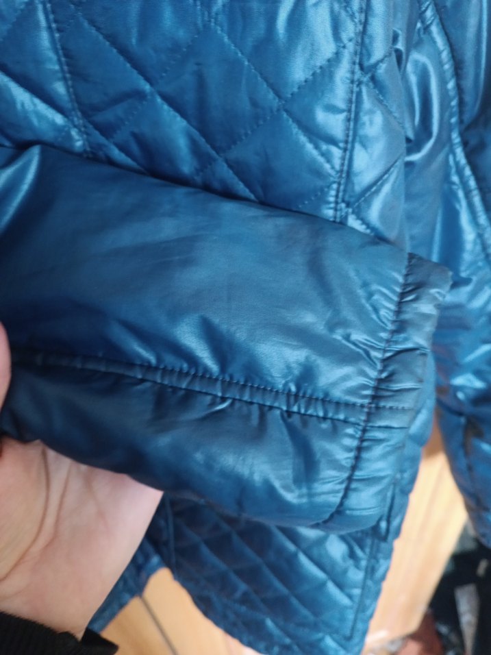 Düğmeli Erkek Mavi Kapitone mont - Görsel 5